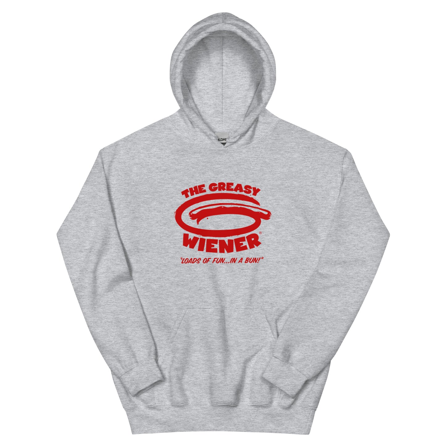 TGW Hoodie Red on Grey